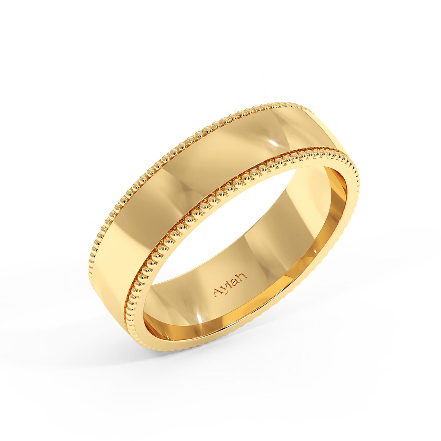 6mm Court Shape Millgrain