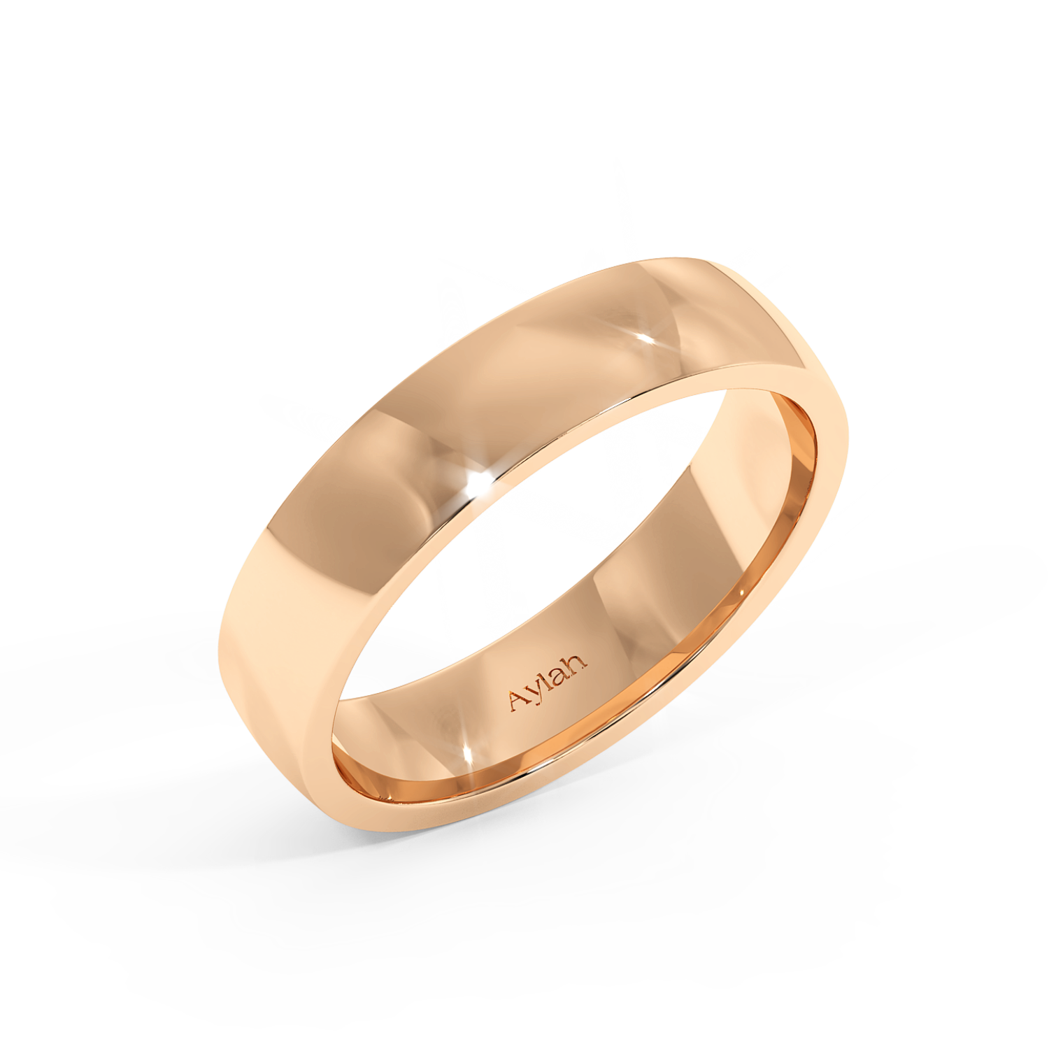 5mm Court Shape Plain rose gold