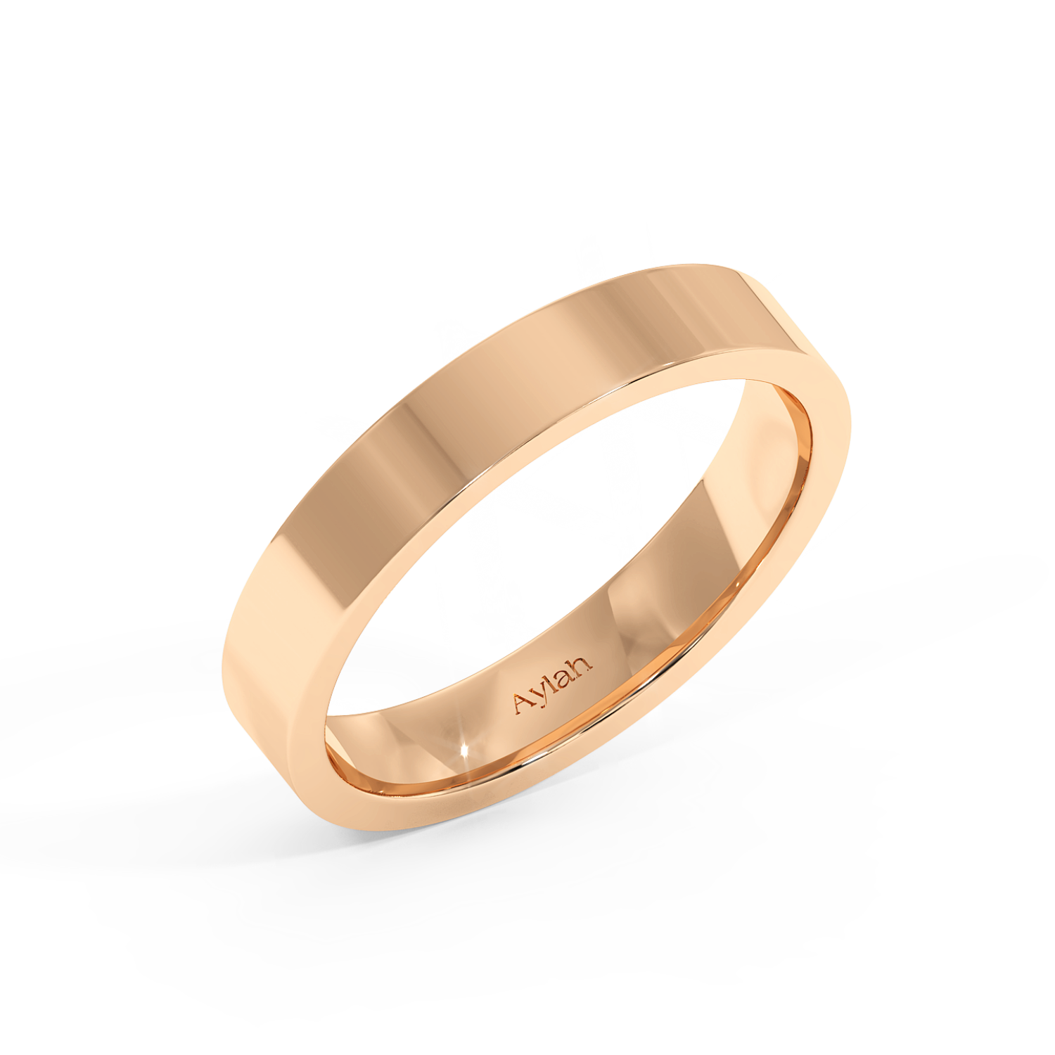 4mm Flat Court Plain rose gold