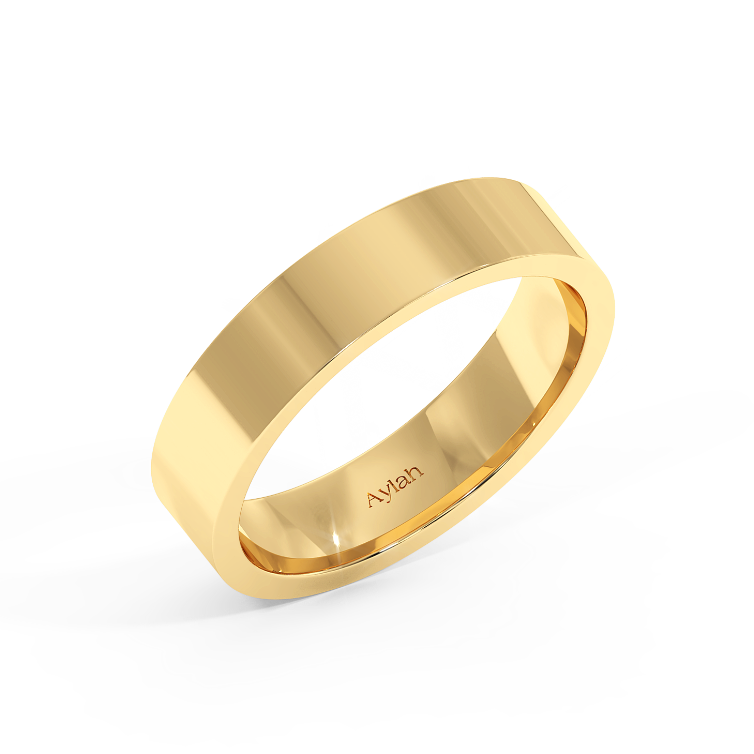 5mm Flat Court Plain yellow gold