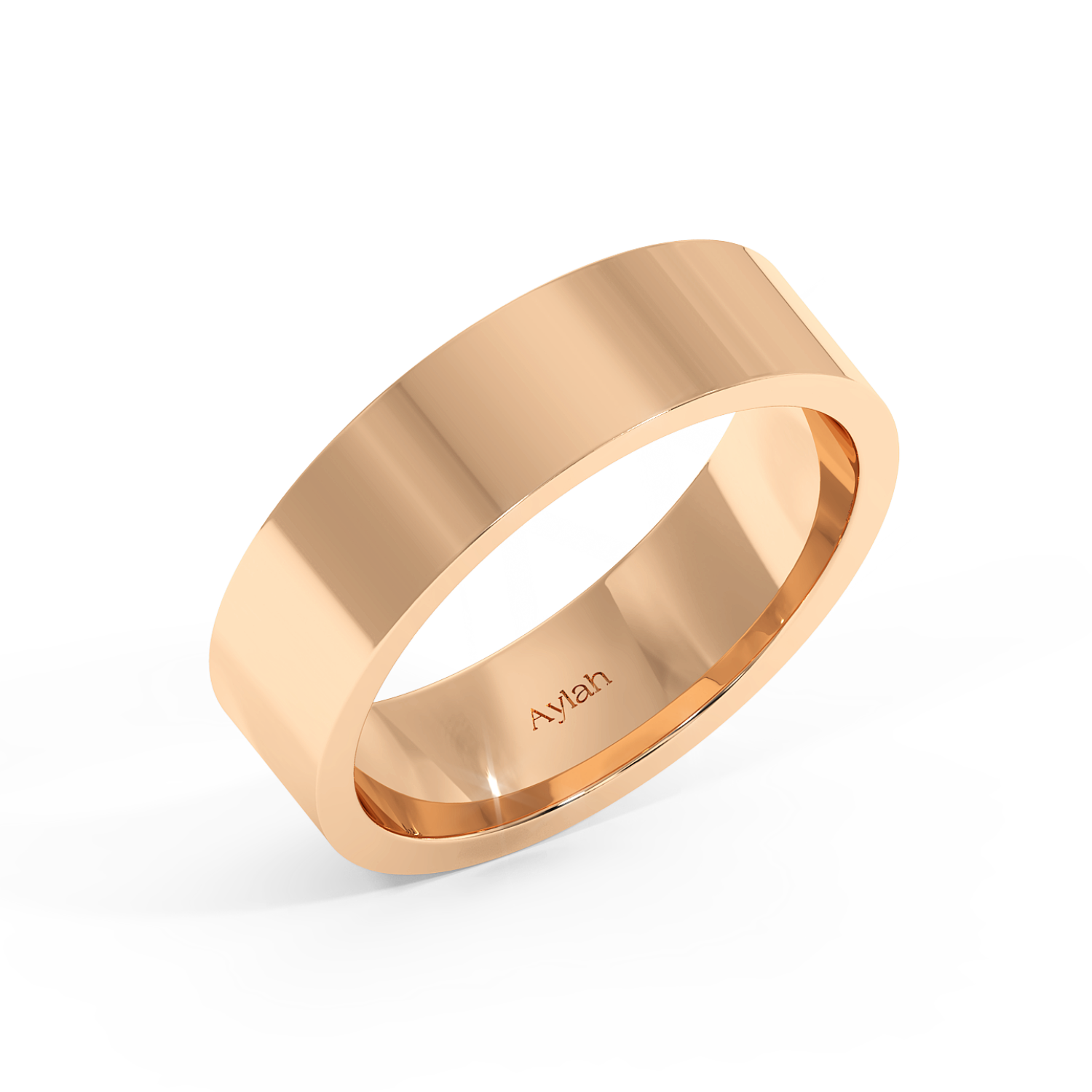 6mm Flat Court Plain rose gold