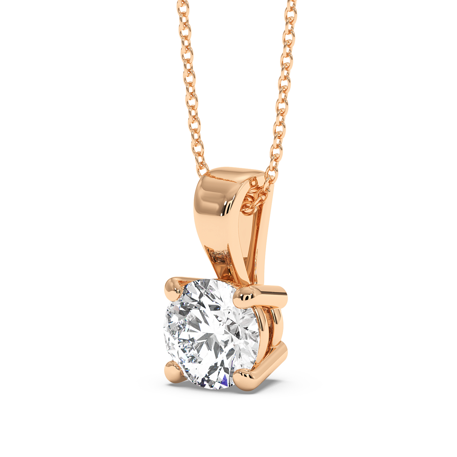 0.25ct Round 4 Claw Pendant