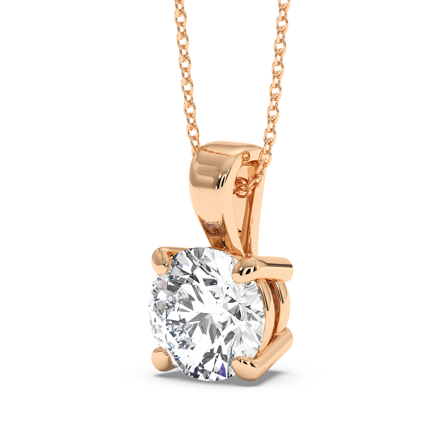 0.5ct Round 4 Claw Pendant