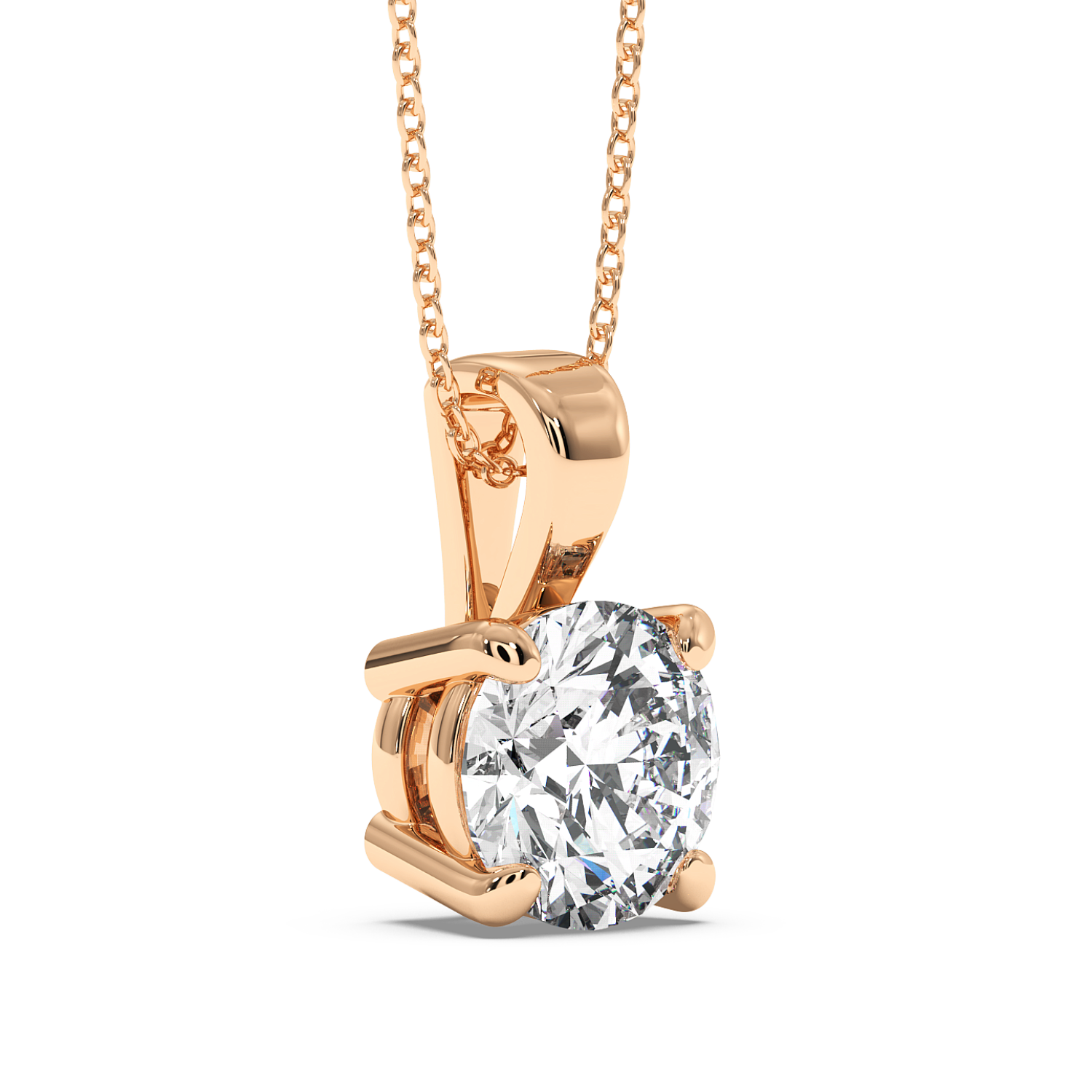0.5ct Round 4 Claw Pendant