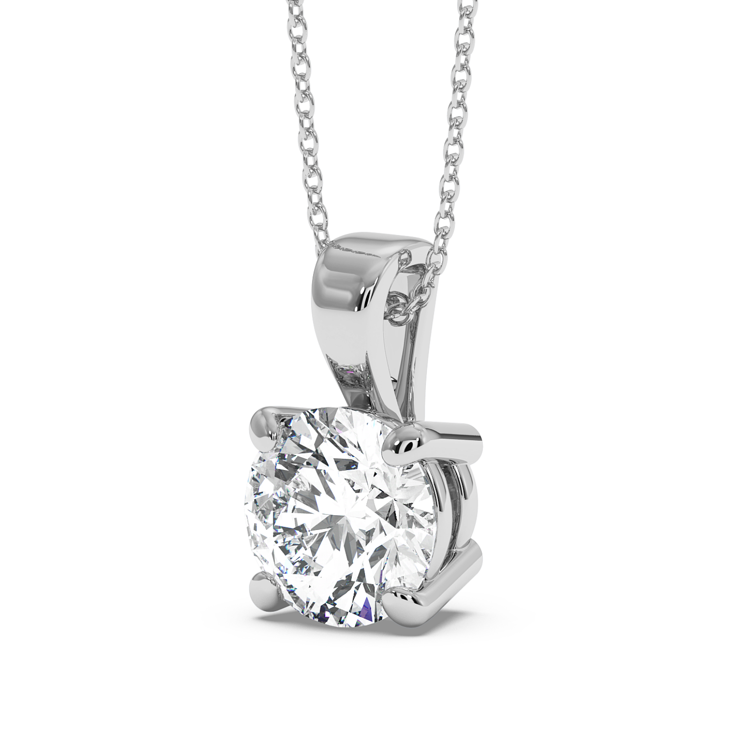 0.5ct Round 4 Claw Pendant