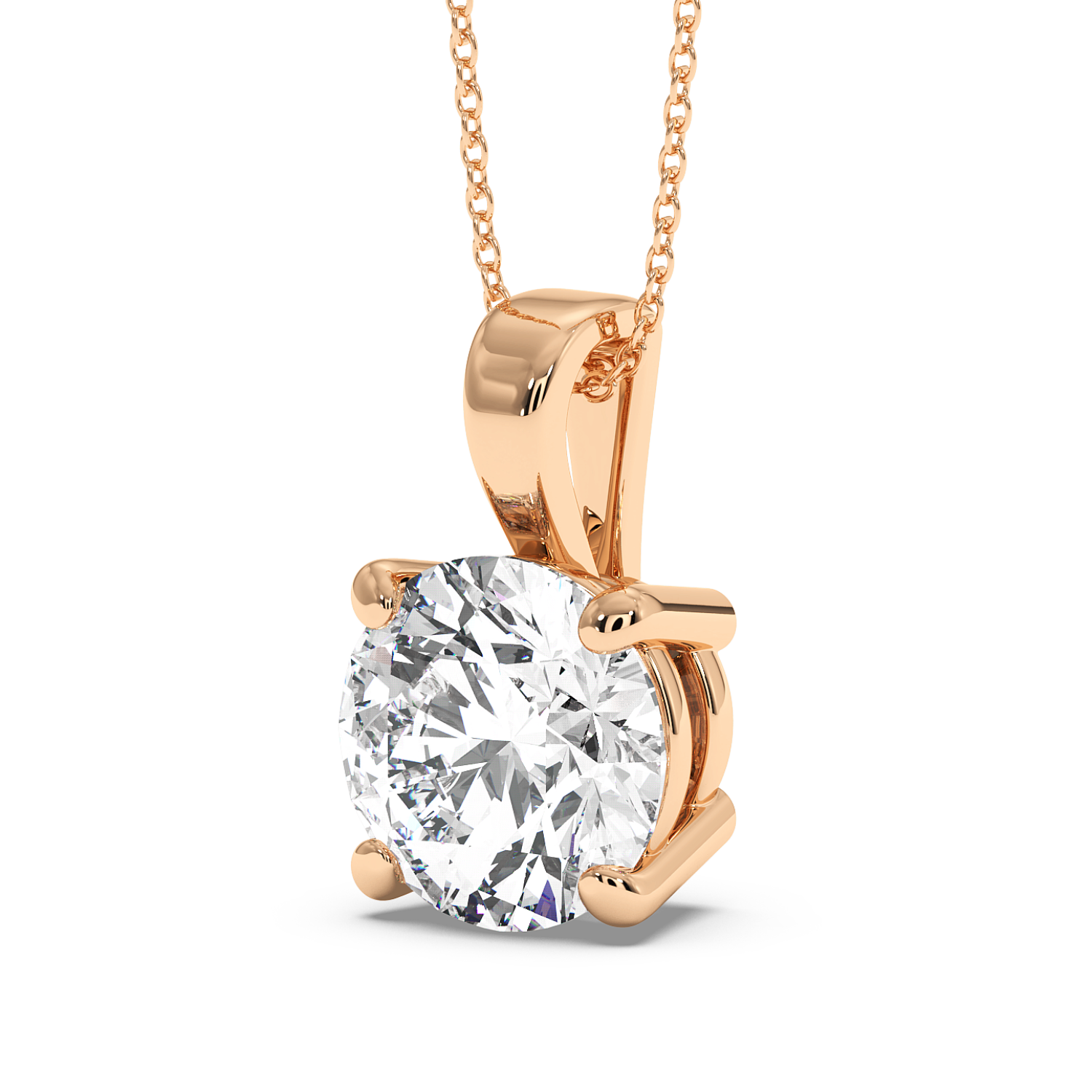 1ct Round 4 Claw Pendant