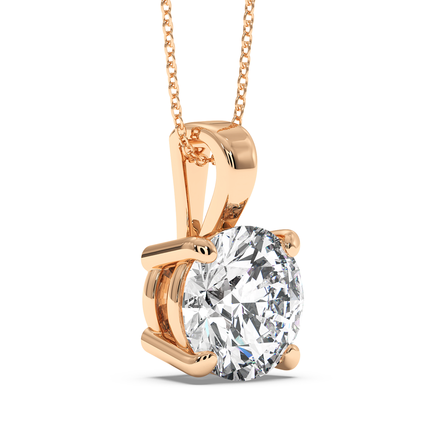 1ct Round 4 Claw Pendant