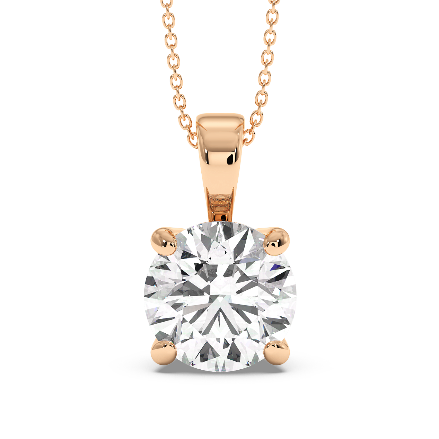 1ct Round 4 Claw Pendant