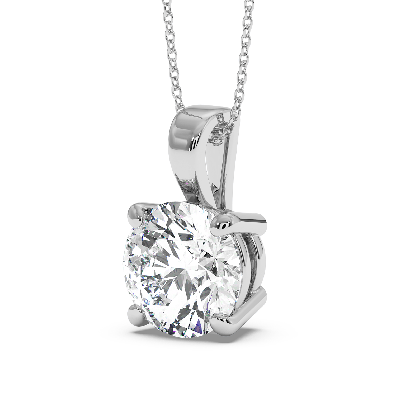 1ct Round 4 Claw Pendant