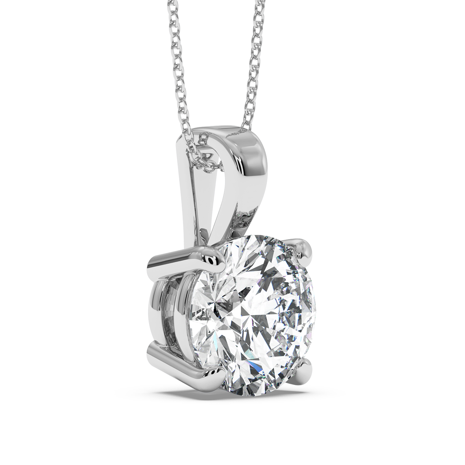 1ct Round 4 Claw Pendant