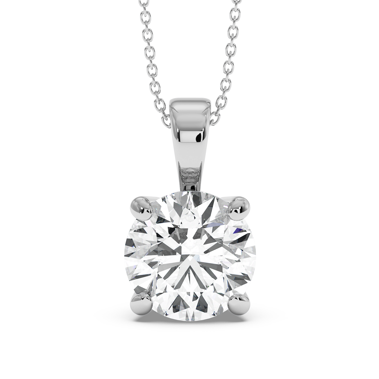 1ct Round 4 Claw Pendant