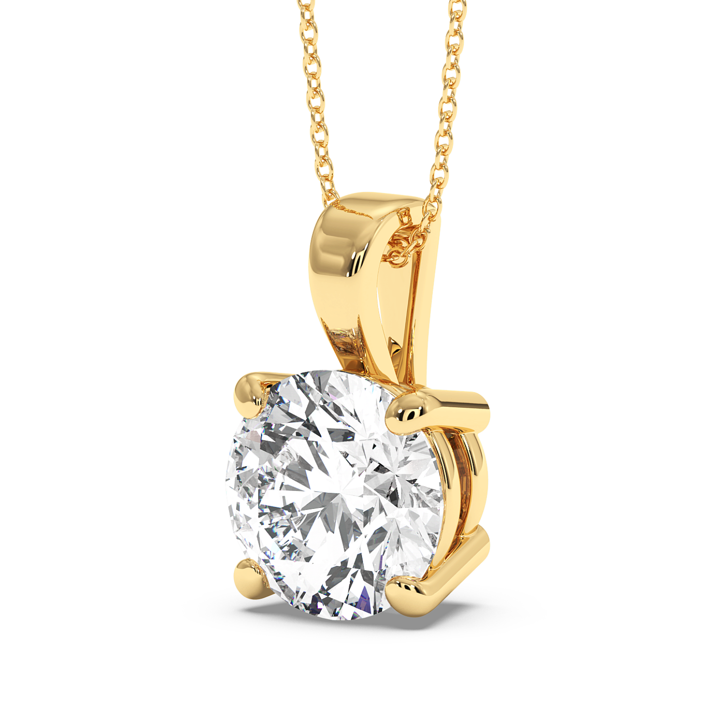 1ct Round 4 Claw Pendant