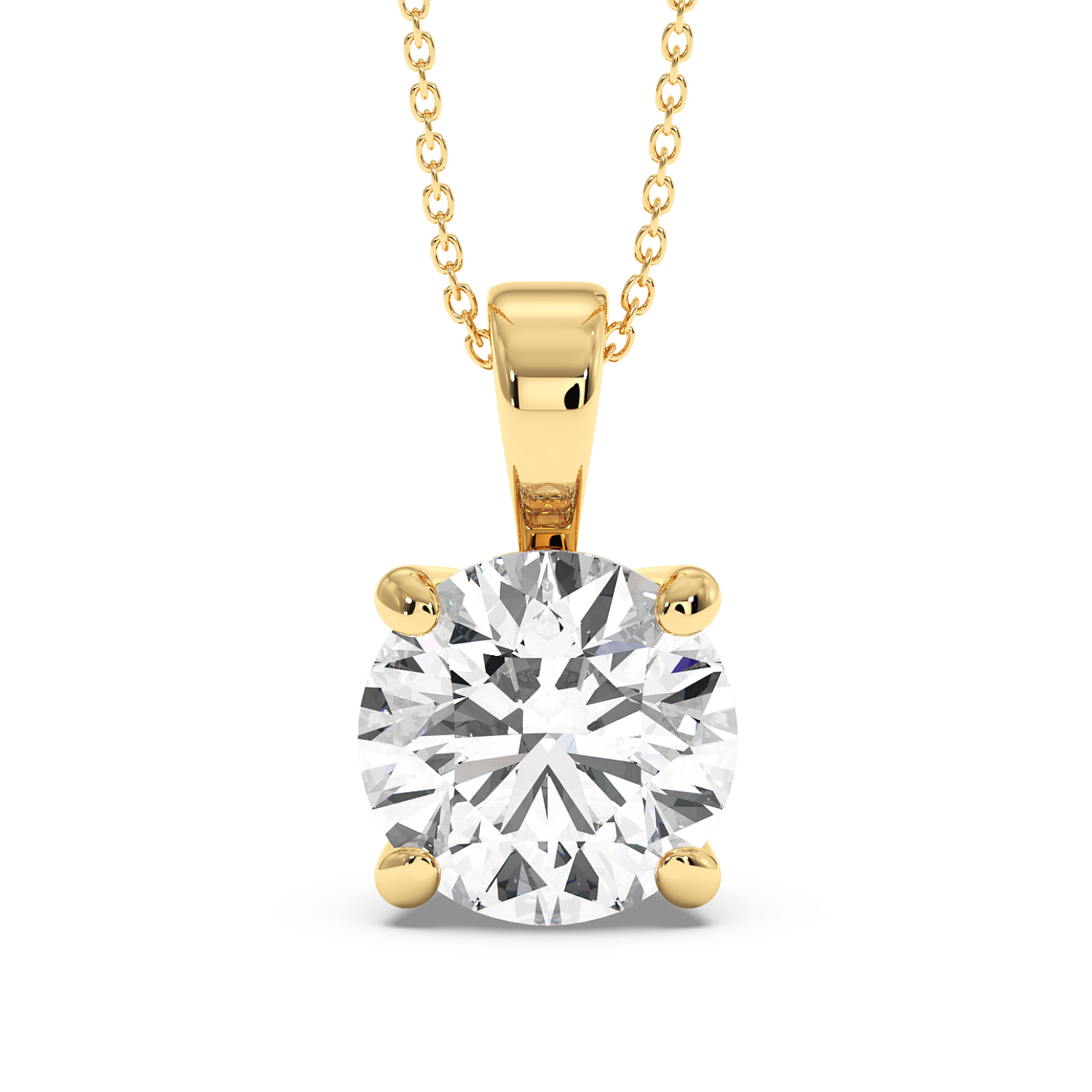 1ct Round 4 Claw Pendant