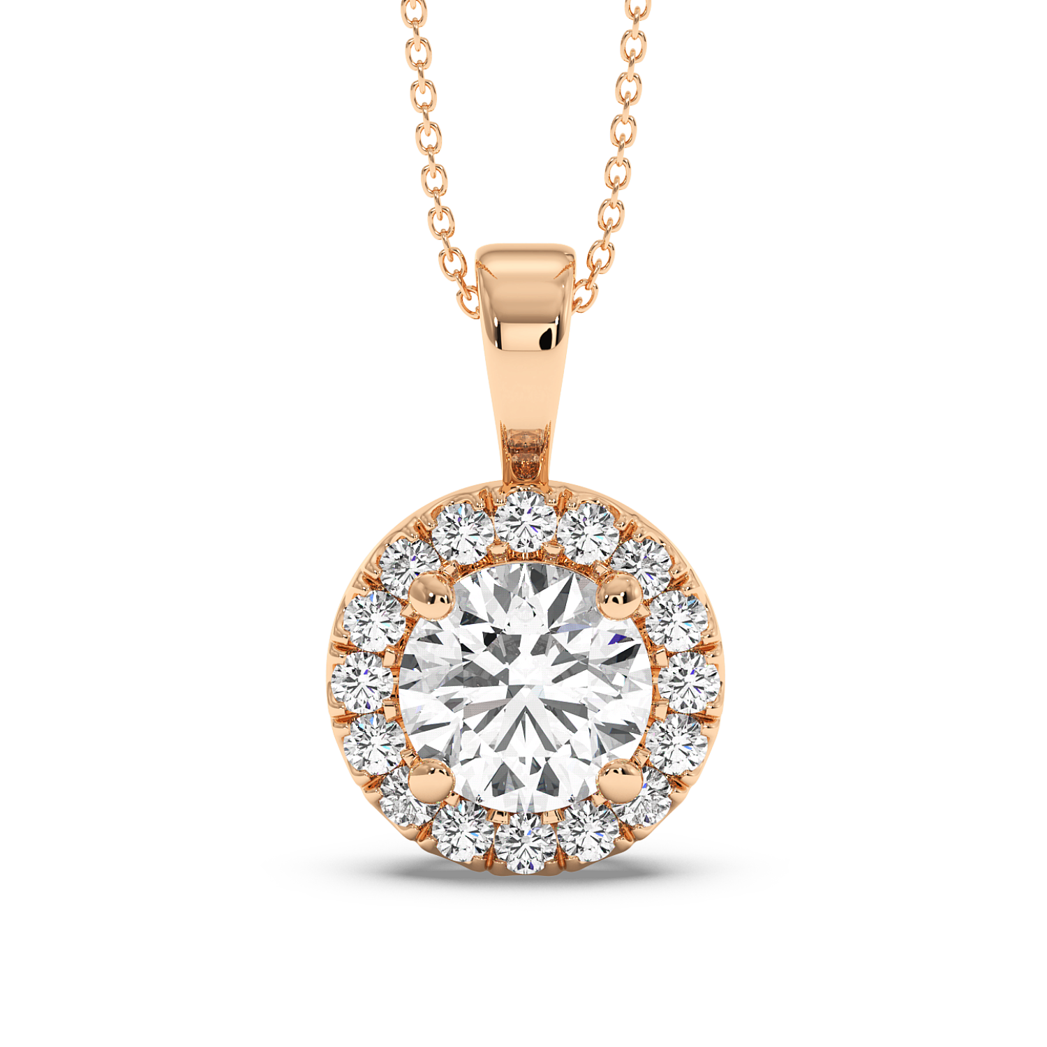 0.5ct Round Halo Pendant