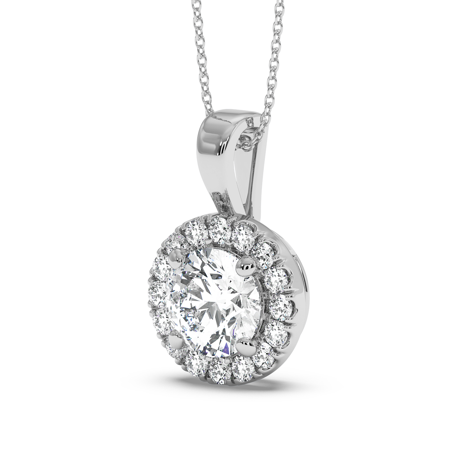 0.5ct Round Halo Pendant