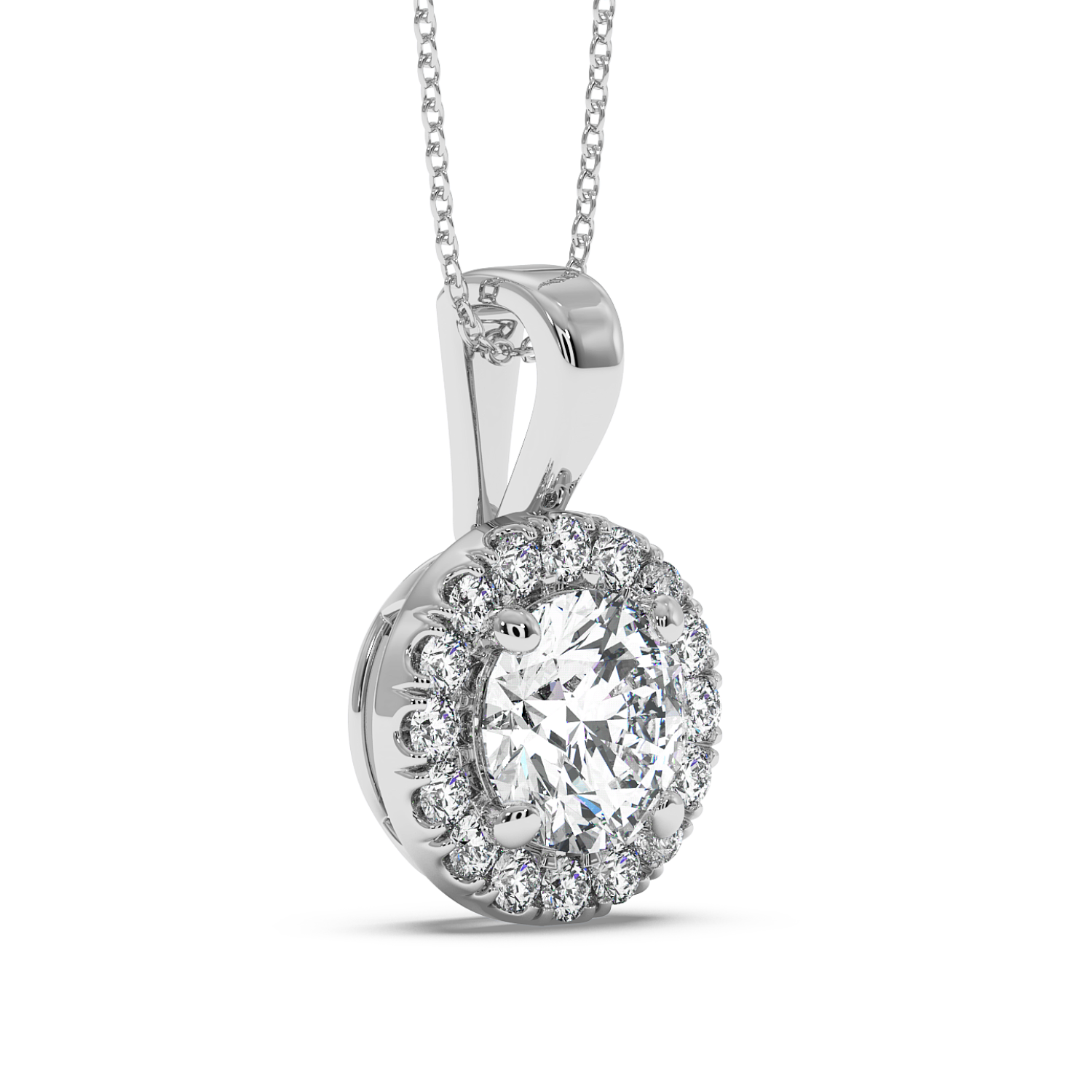 0.5ct Round Halo Pendant