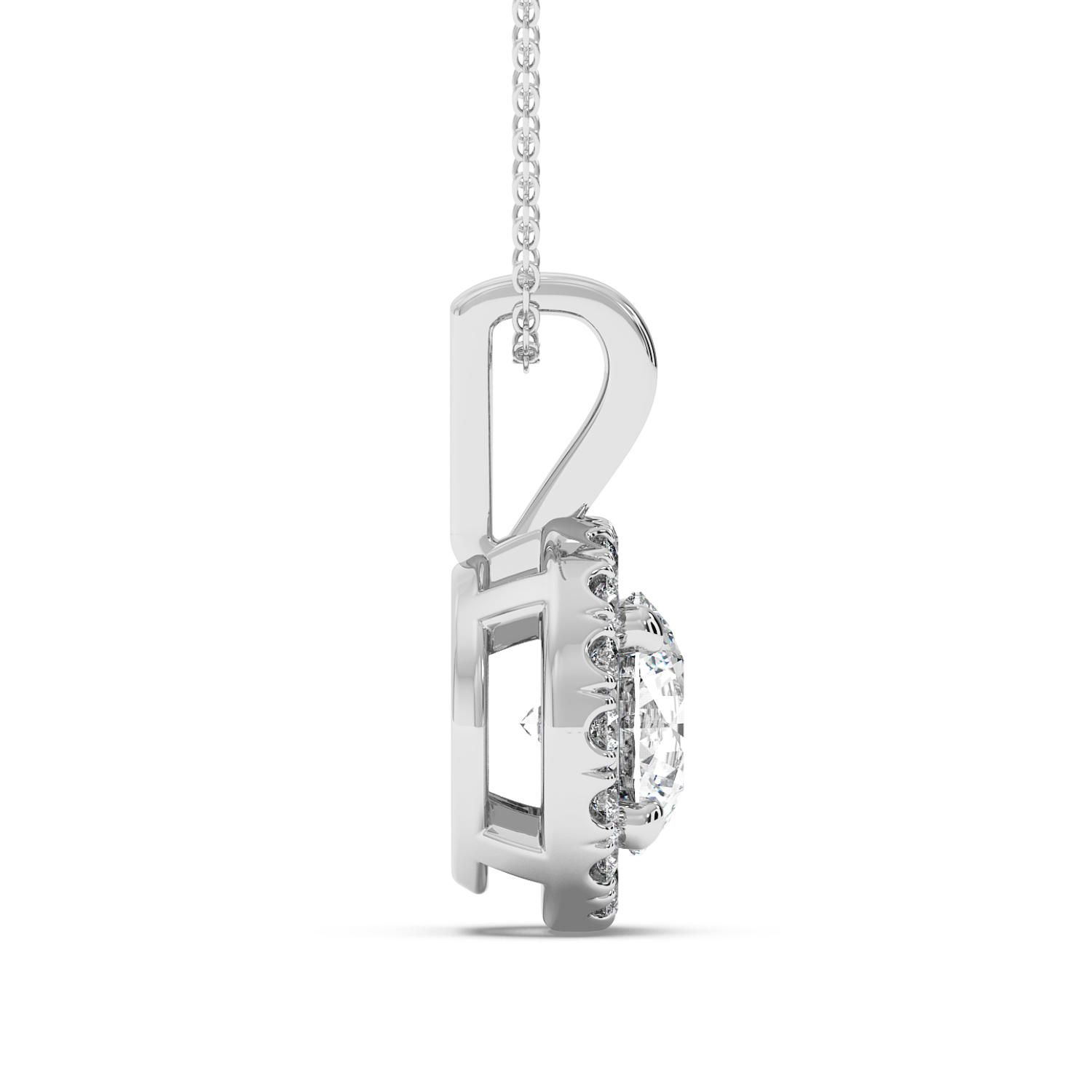 0.5ct Round Halo Pendant