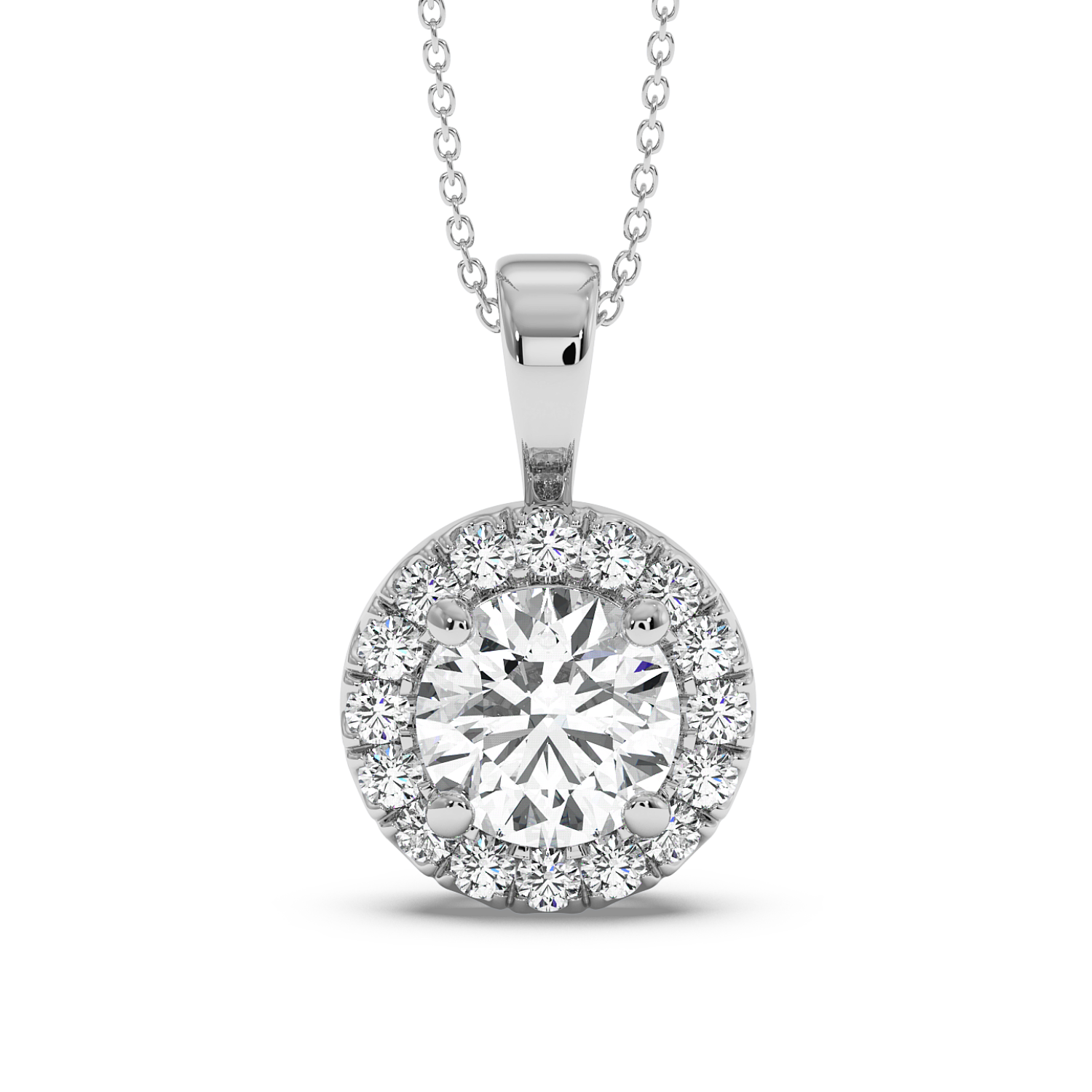 0.5ct Round Halo Pendant