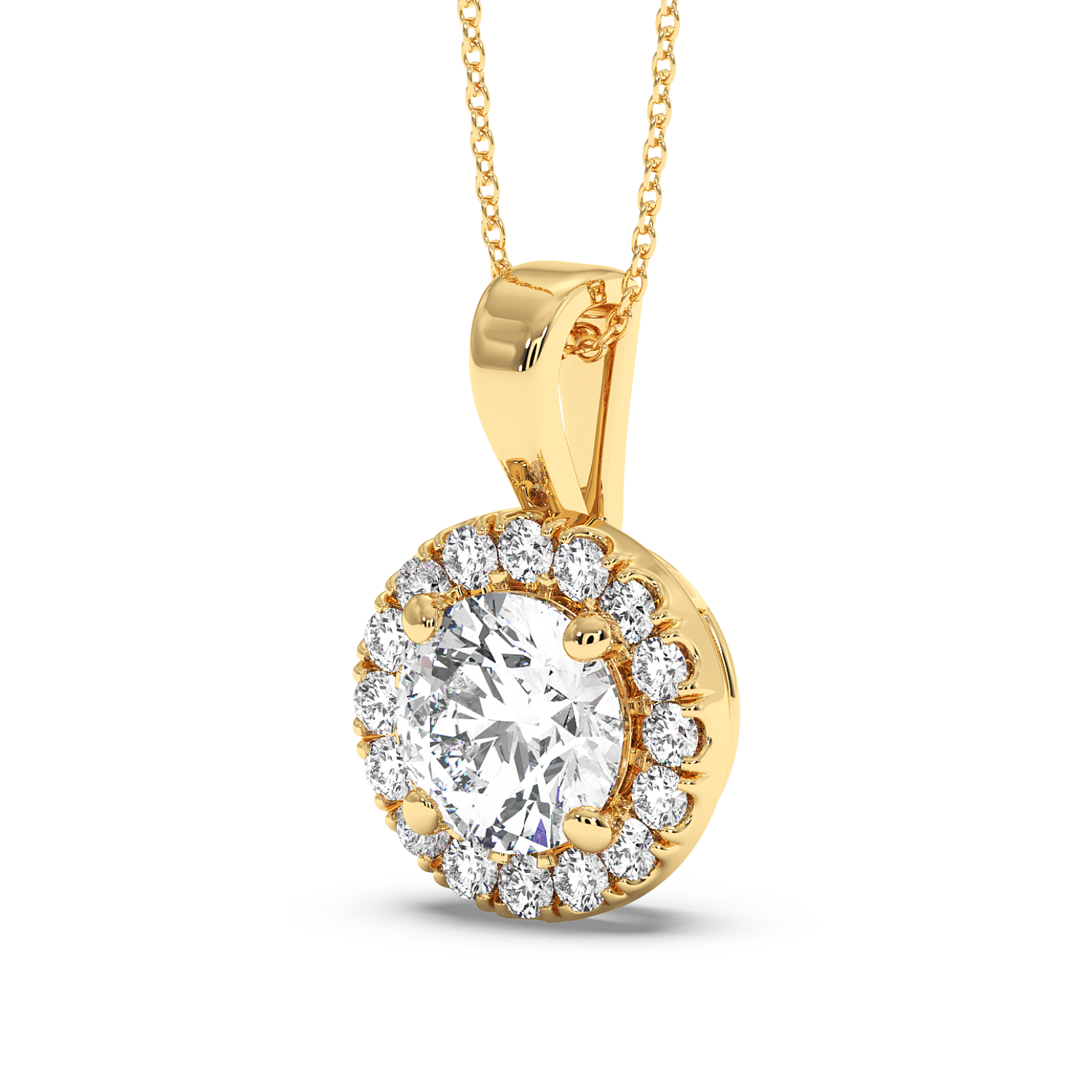 0.5ct Round Halo Pendant