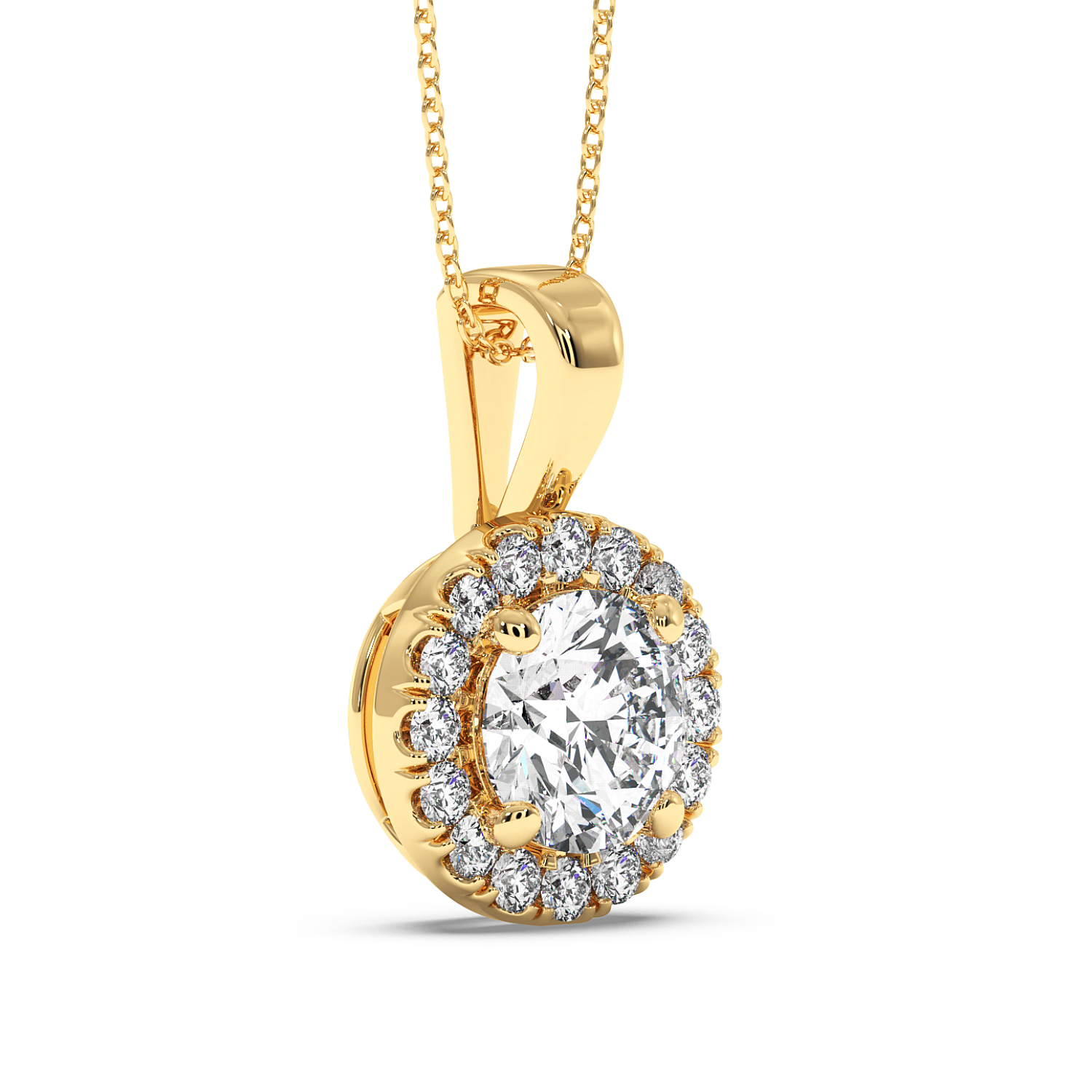 0.5ct Round Halo Pendant