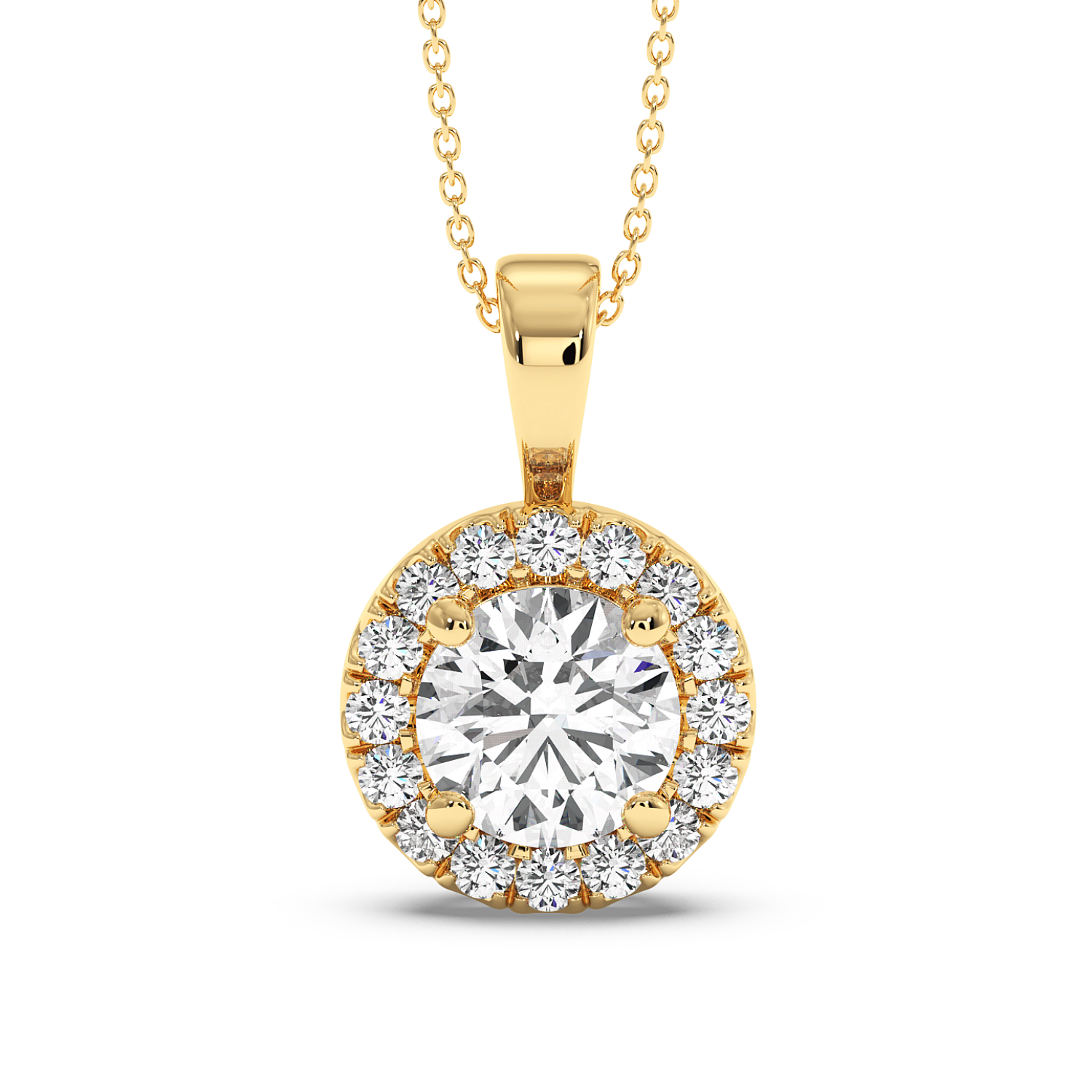 0.5ct Round Halo Pendant