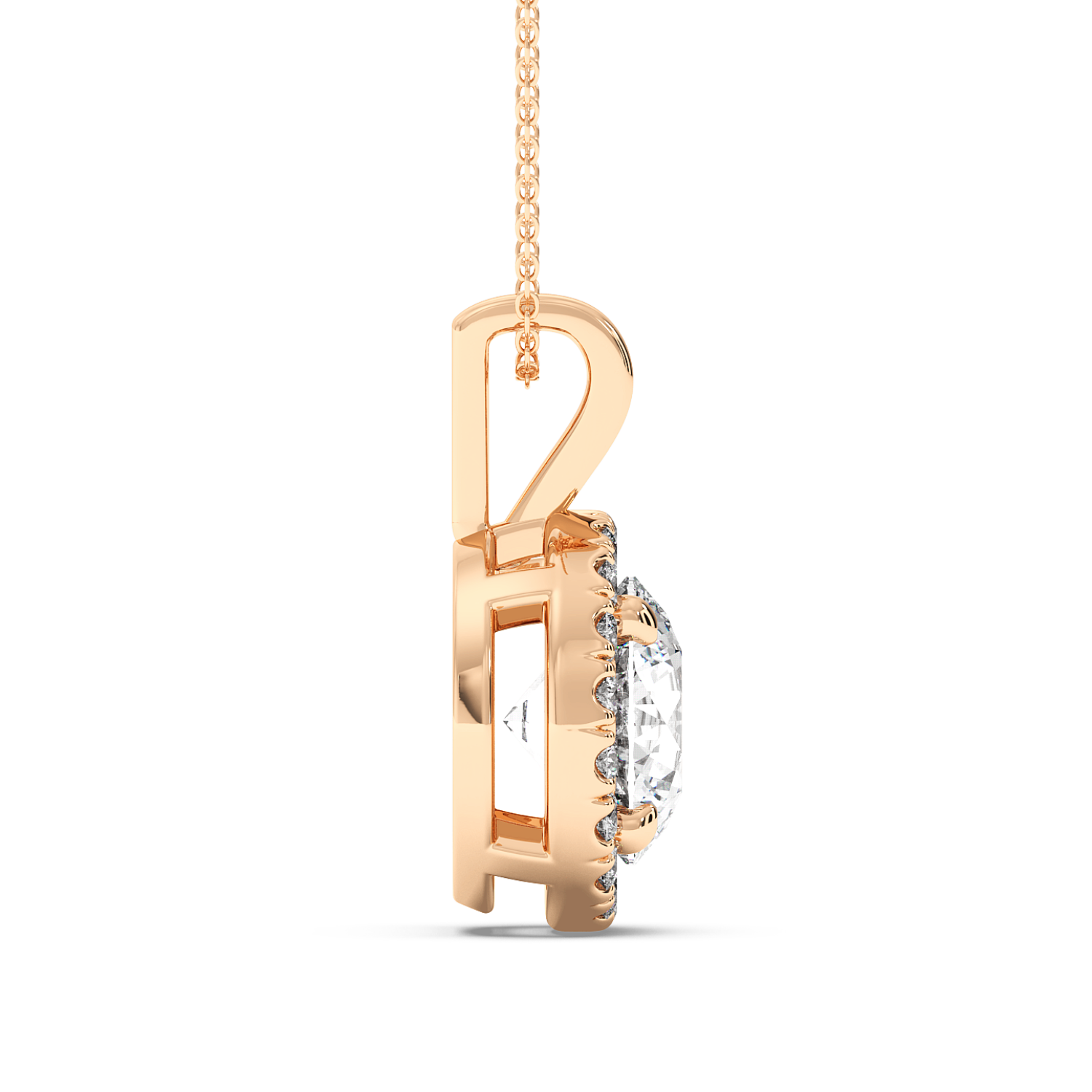 1ct Round Halo Pendant