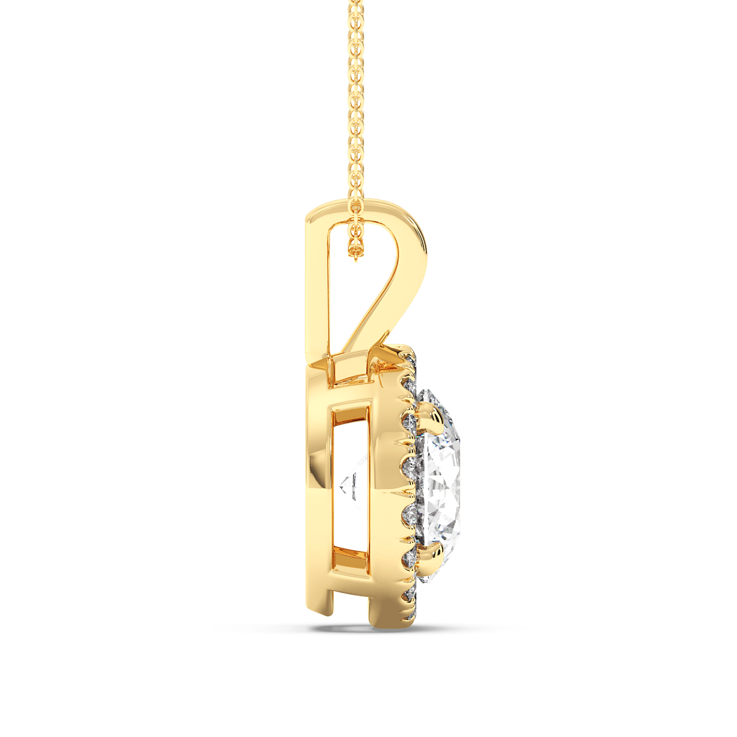 1ct Round Halo Pendant