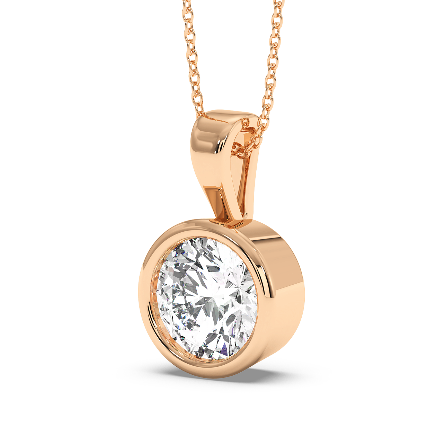 0.5ct Round Rubover Pendant