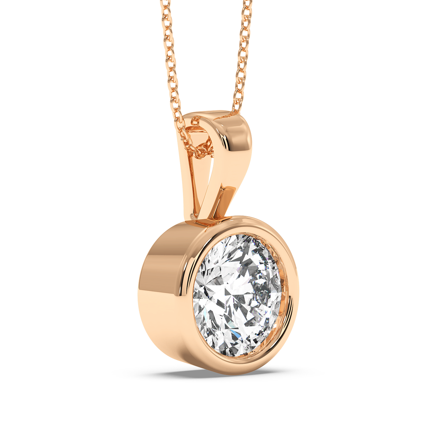 0.5ct Round Rubover Pendant