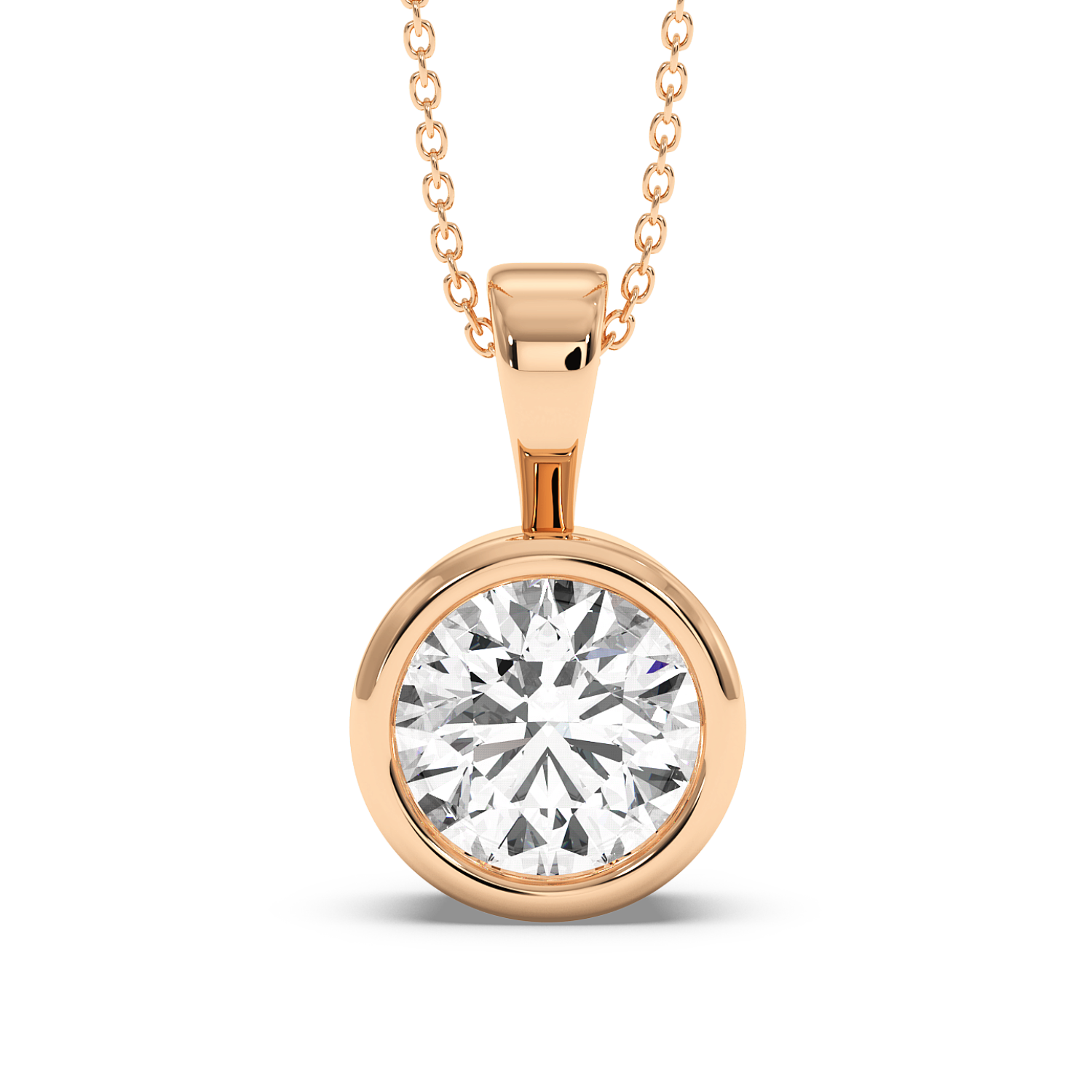 0.5ct Round Rubover Pendant
