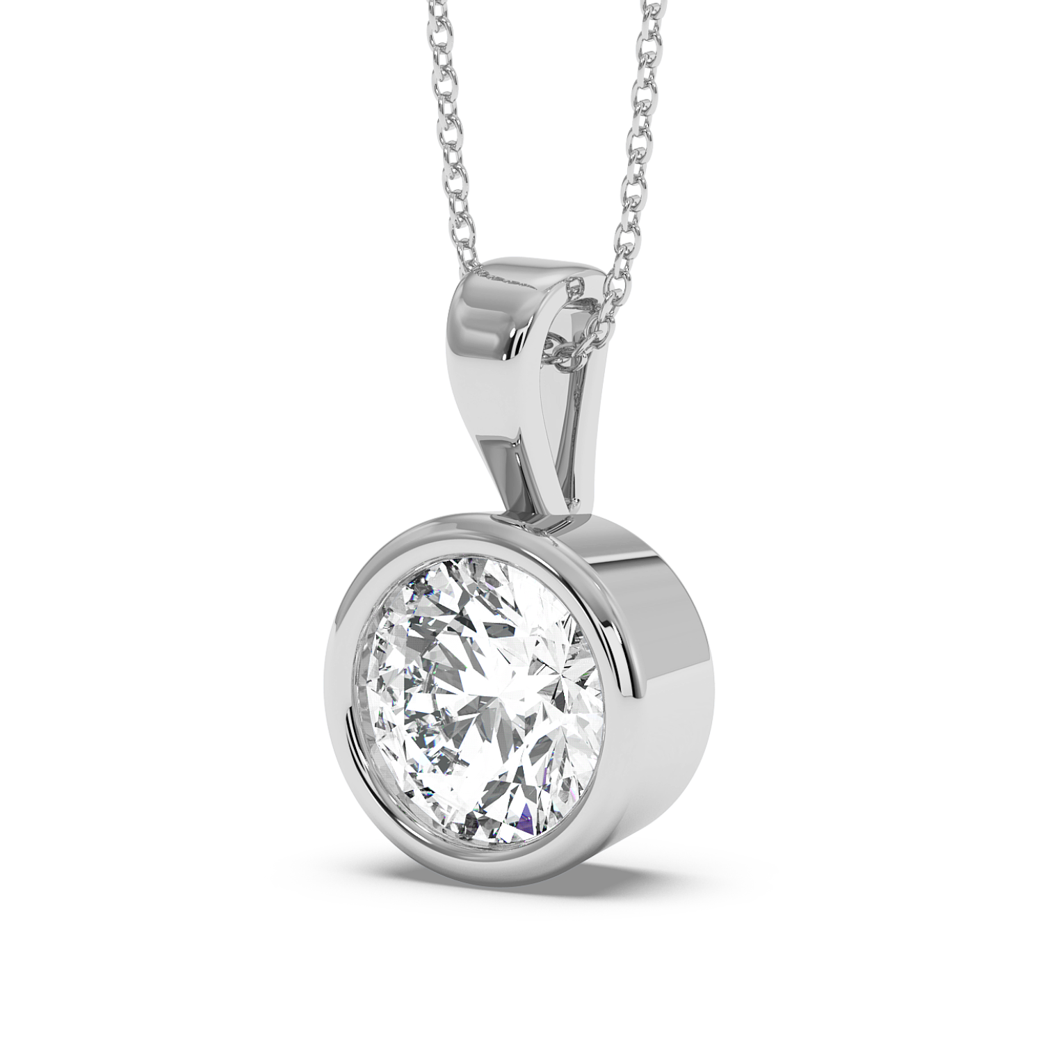 0.5ct Round Rubover Pendant