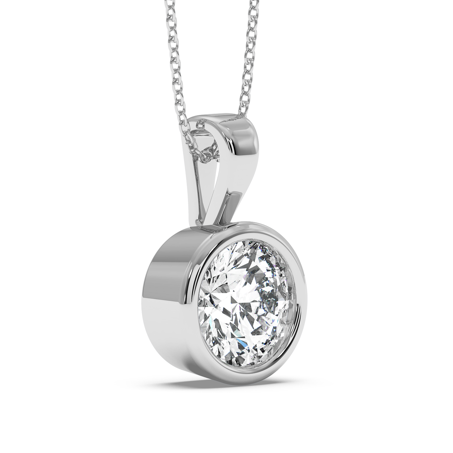 0.5ct Round Rubover Pendant