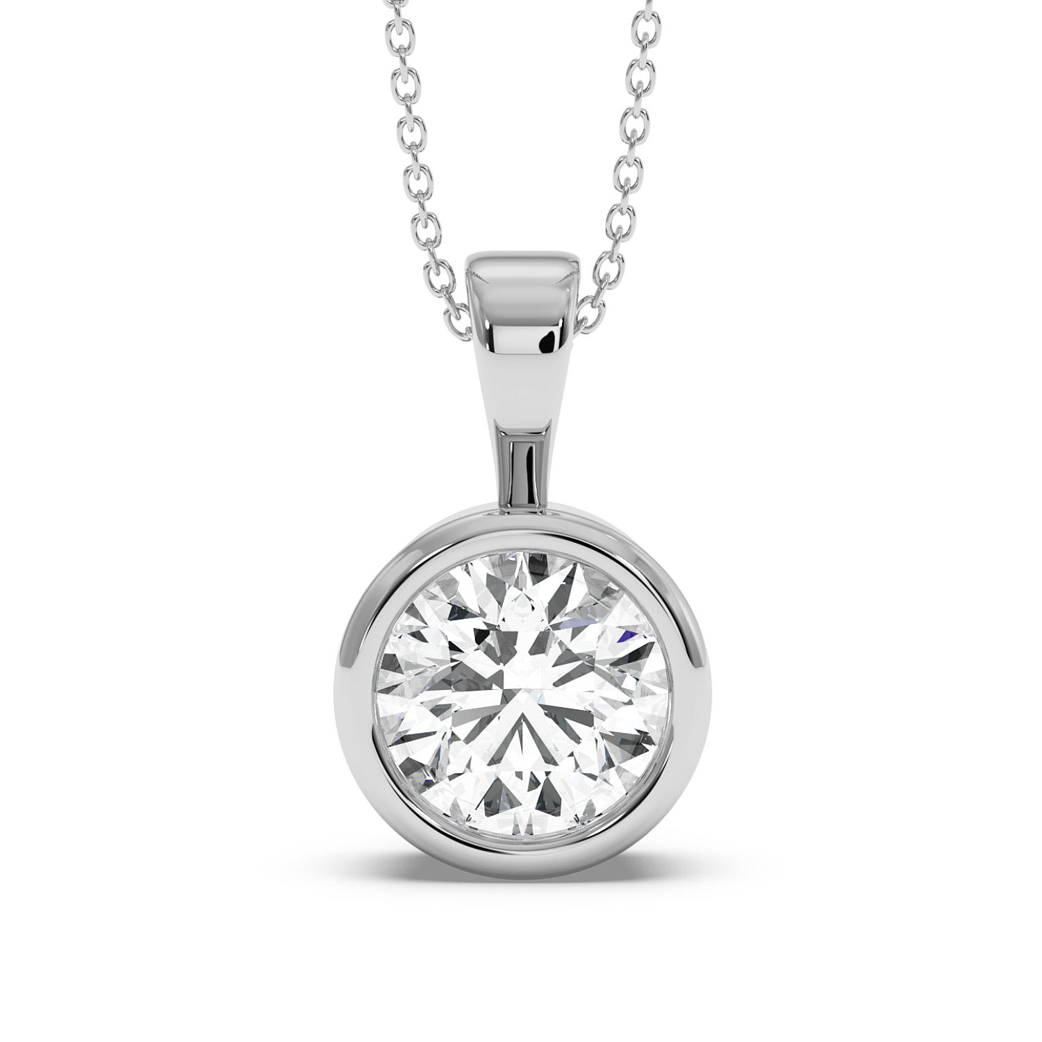 0.5ct Round Rubover Pendant
