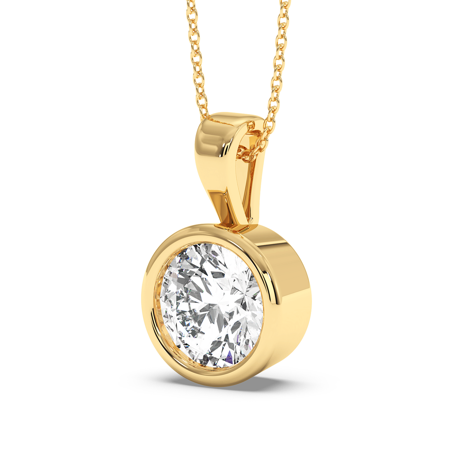 0.5ct Round Rubover Pendant