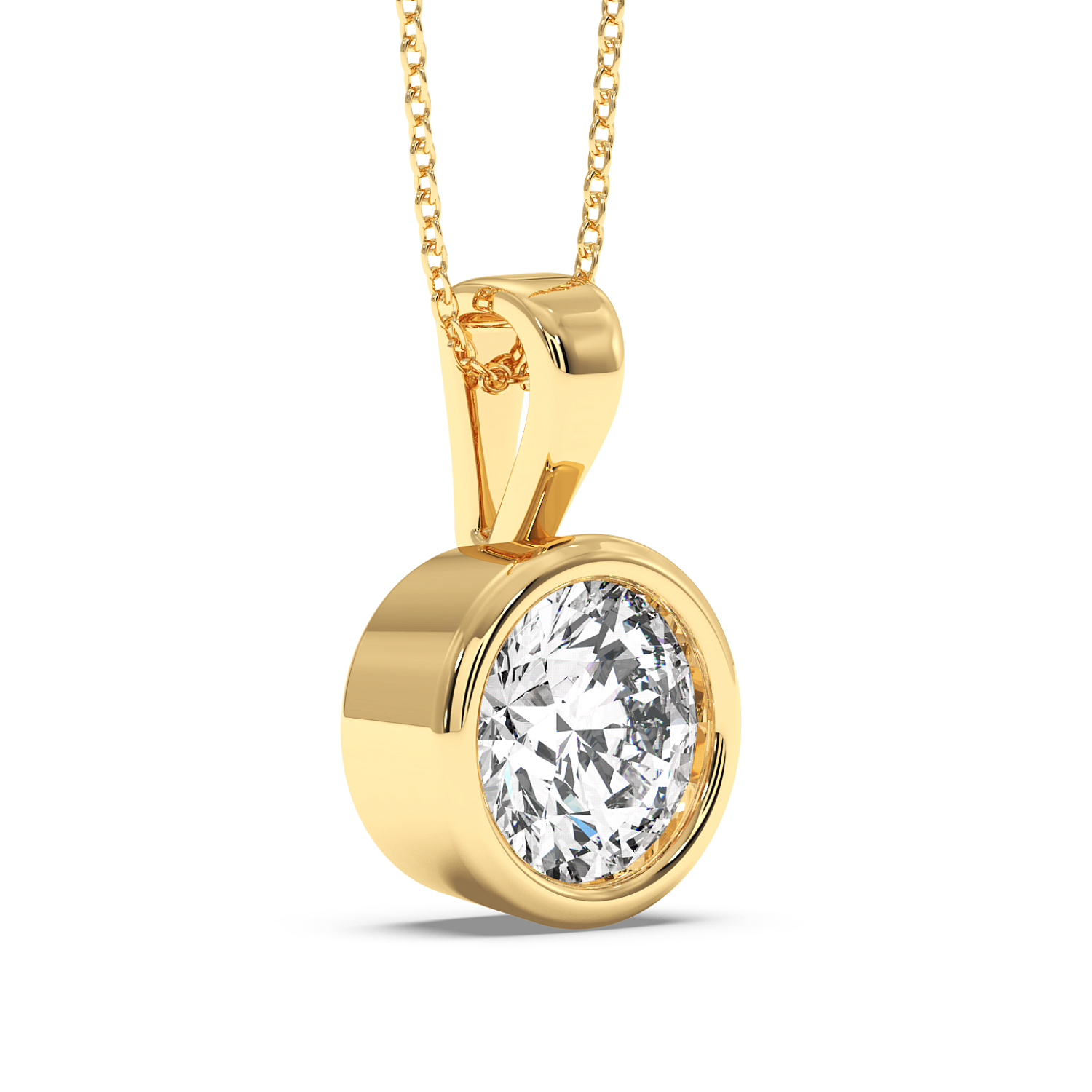 0.5ct Round Rubover Pendant