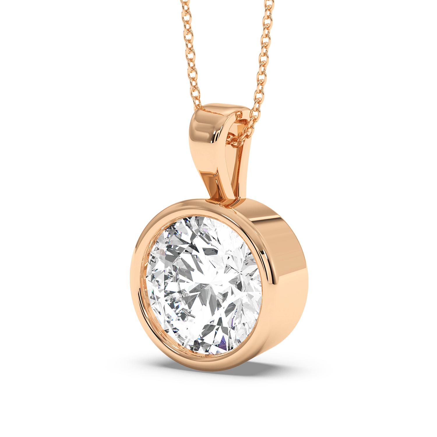 1ct Round Rubover Pendant