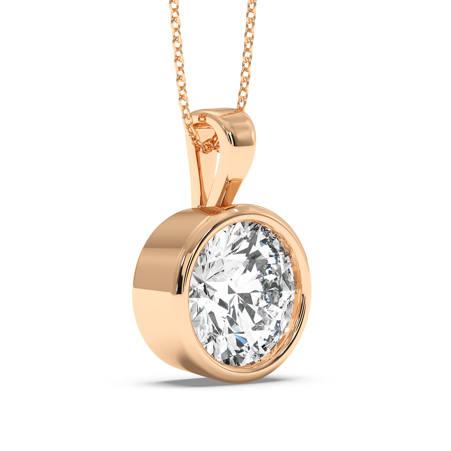 1ct Round Rubover Pendant