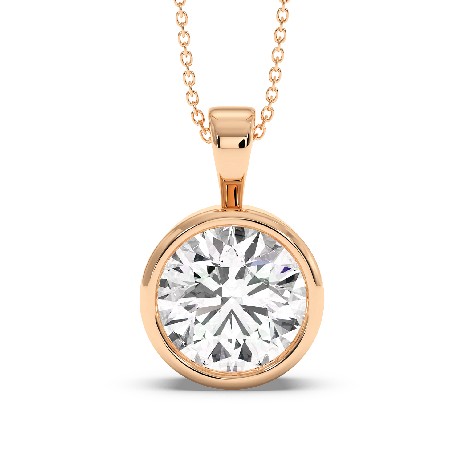 1ct Round Rubover Pendant