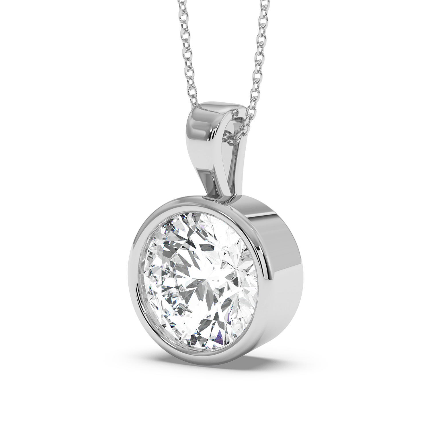 1ct Round Rubover Pendant