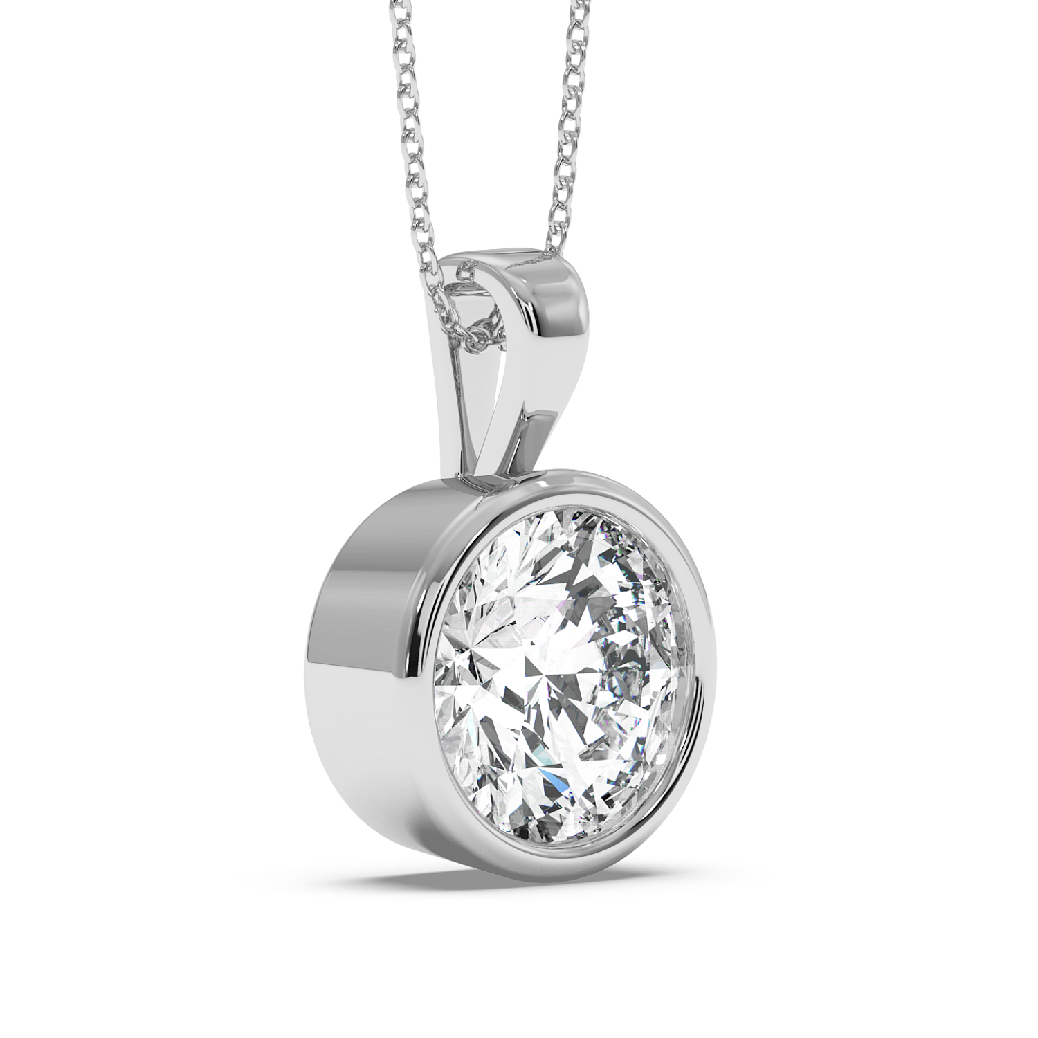 1ct Round Rubover Pendant