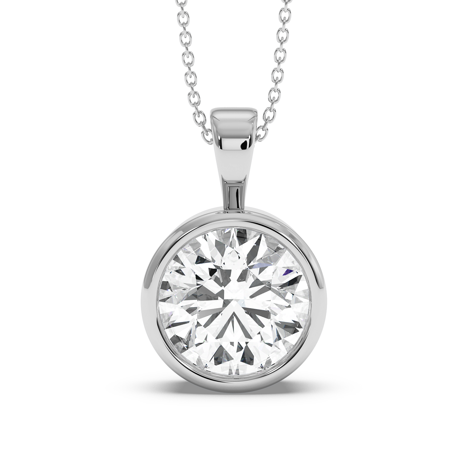 1ct Round Rubover Pendant