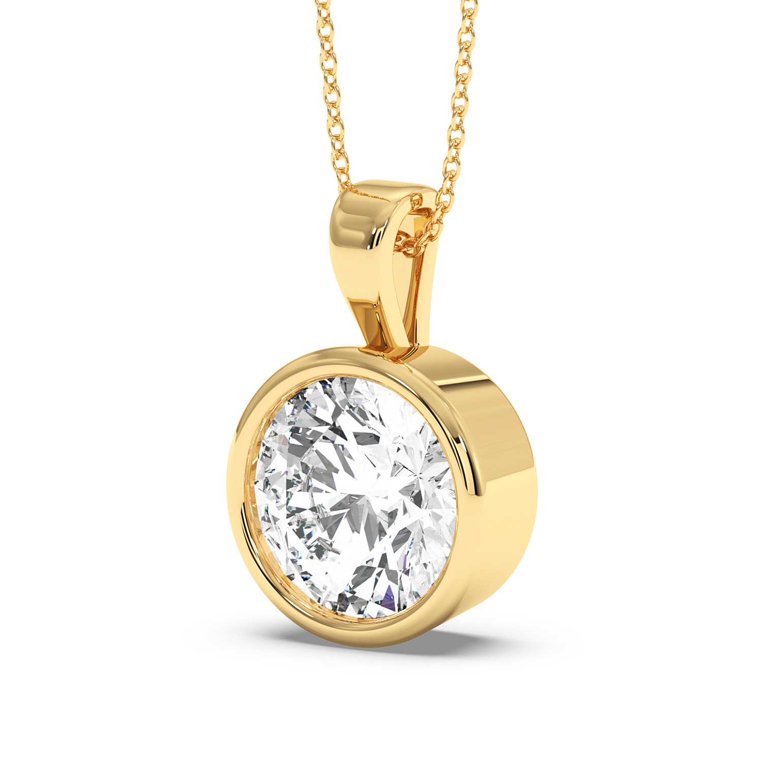 1ct Round Rubover Pendant