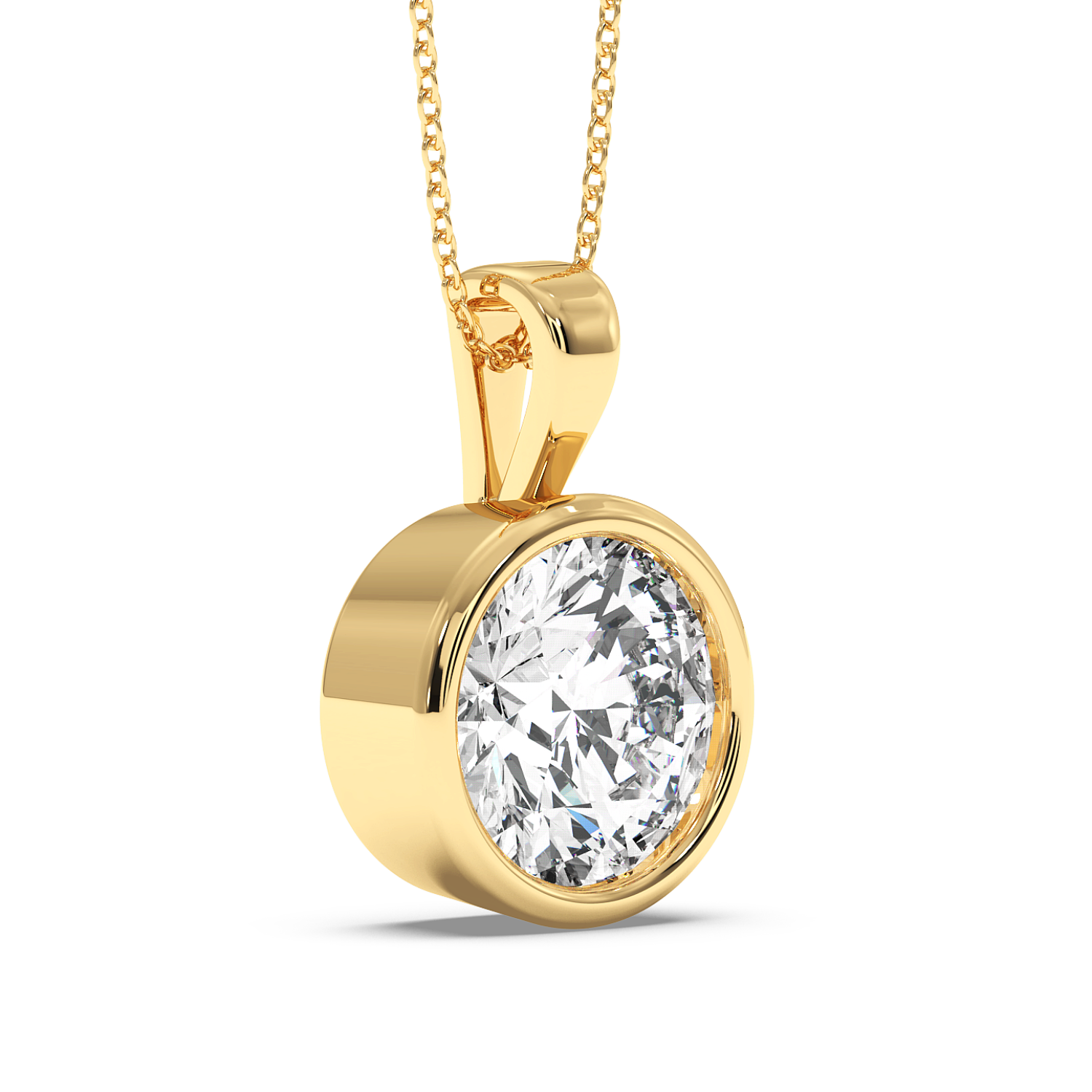 1ct Round Rubover Pendant