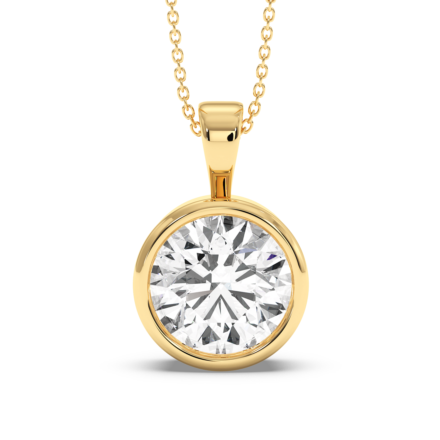 1ct Round Rubover Pendant