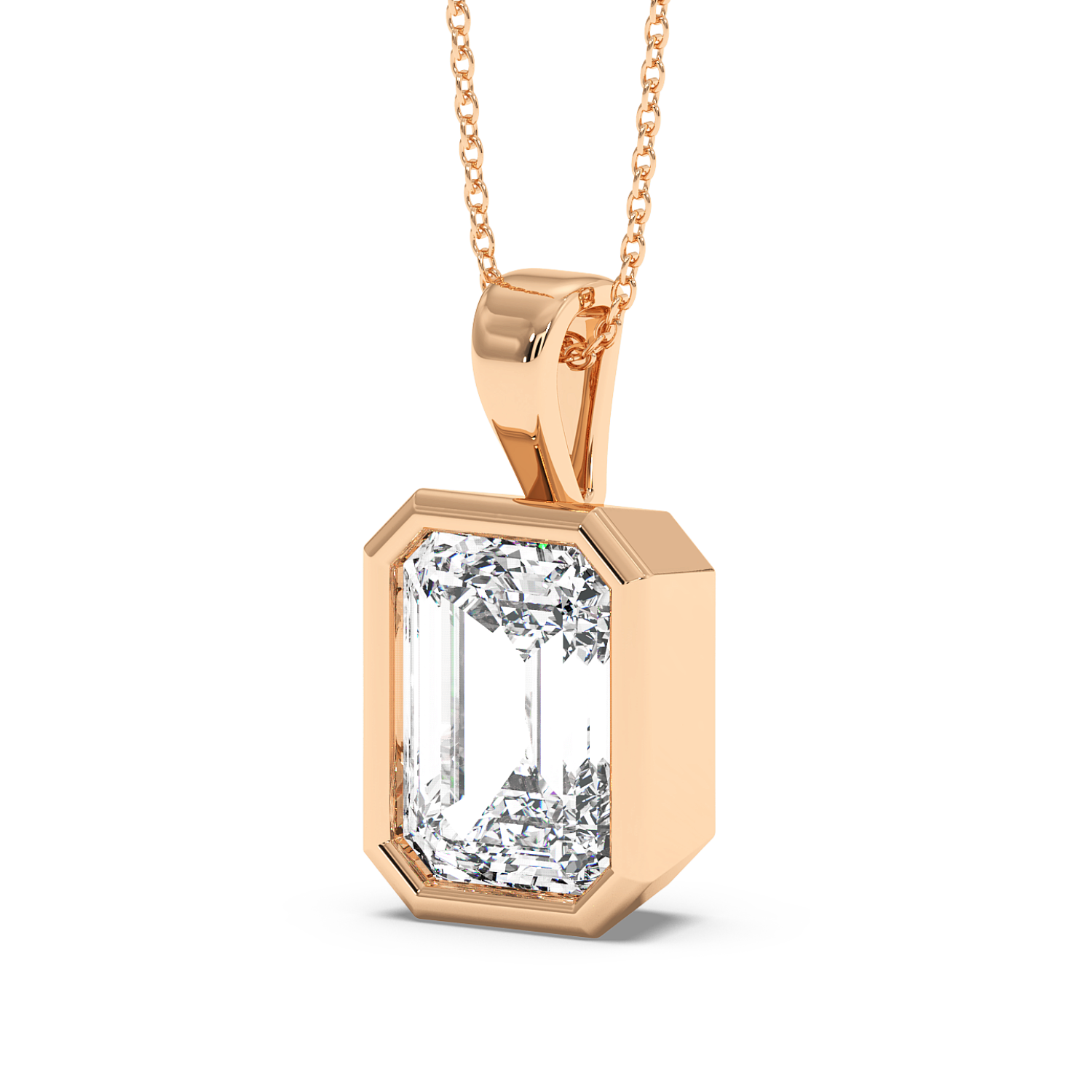 1ct Emerald Rubover Pendant