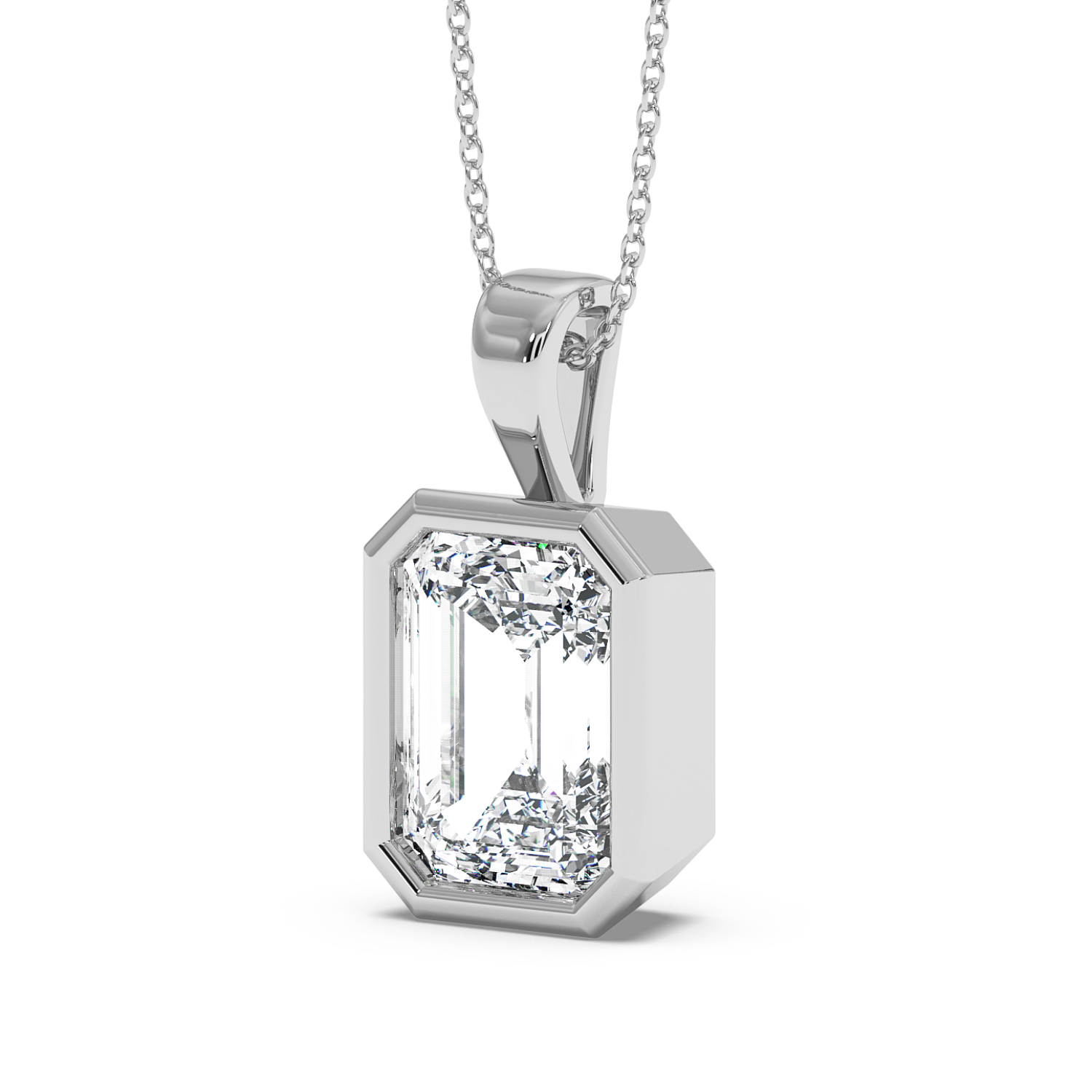 1ct Emerald Rubover Pendant