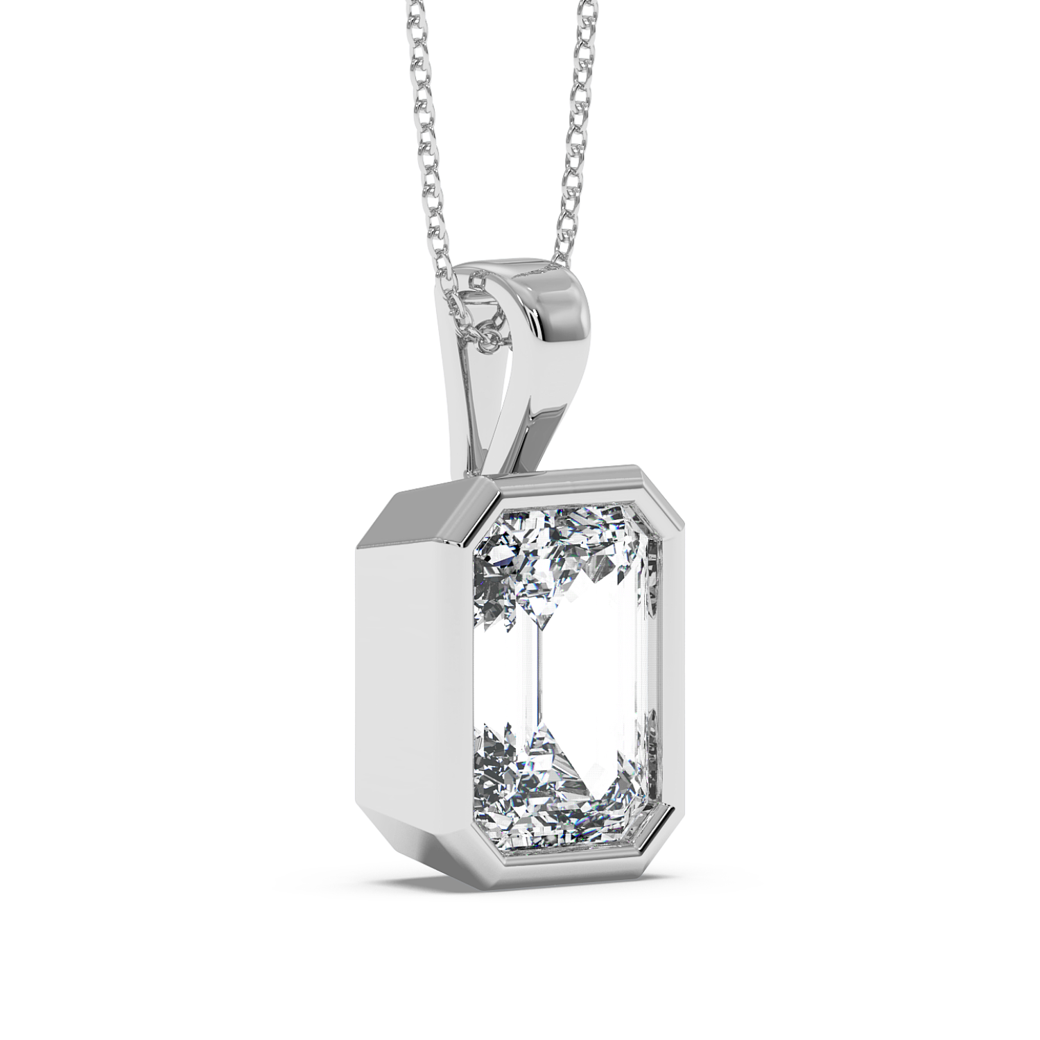1ct Emerald Rubover Pendant