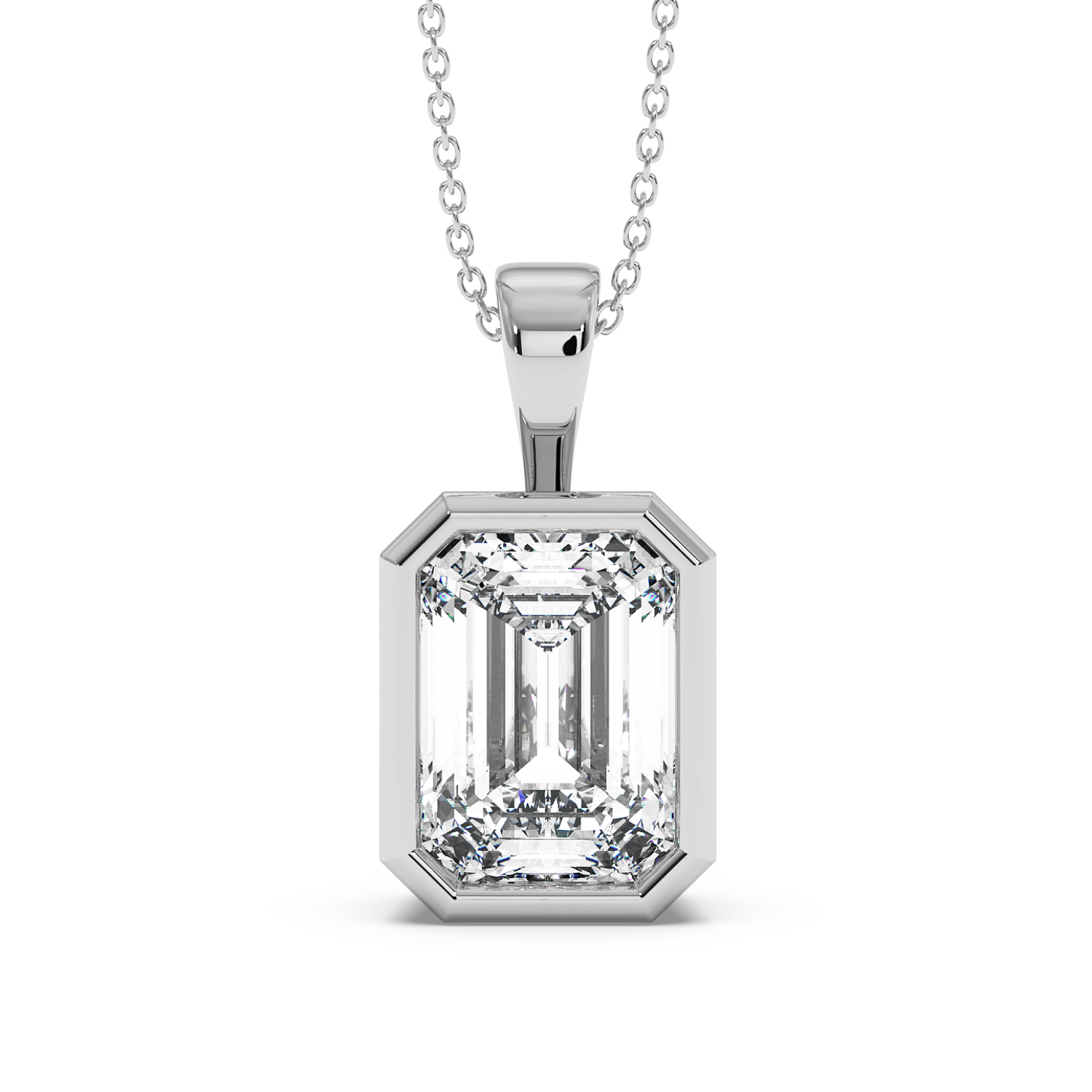 1ct Emerald Rubover Pendant